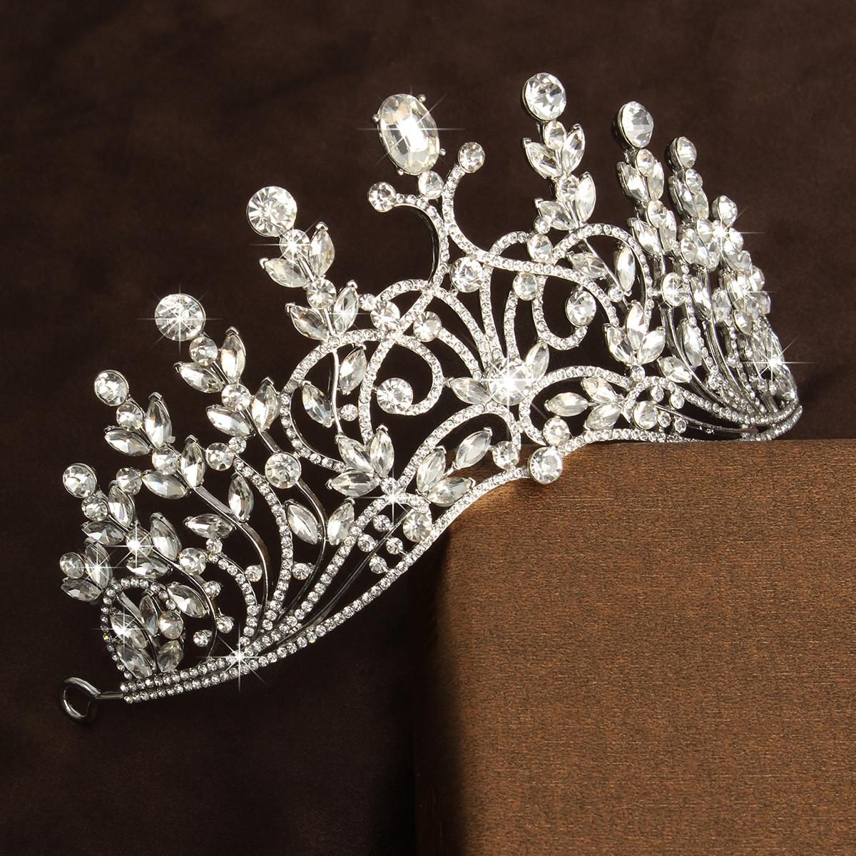 Details about   Bridal Bridesmaid Wedding Prom Crystal Rhinestone Tiara Crown Elegant Headband