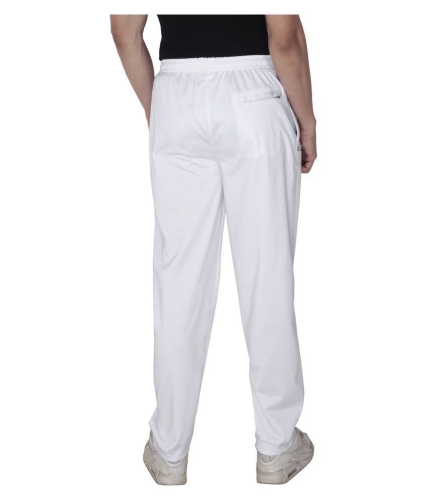 all white track pants