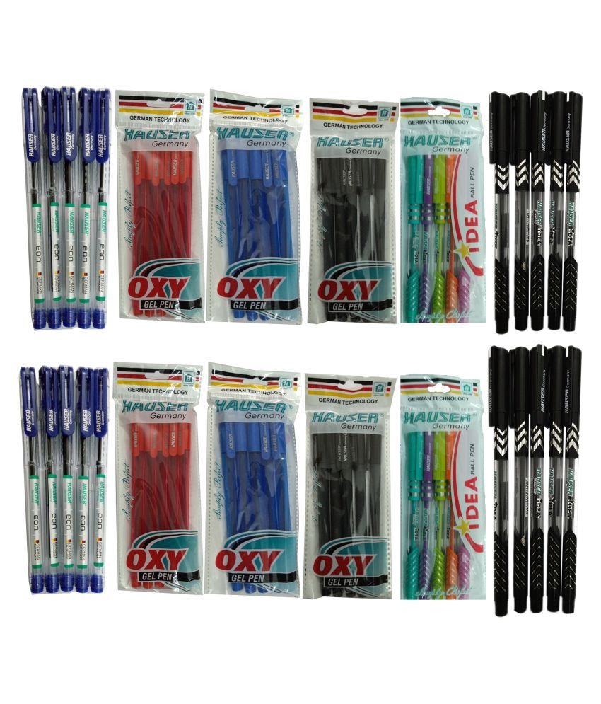 HAUSER GERMANY IDEA BLUE BALL PEN 10 PCs + HAUSER GERMANY IDEA BLACK