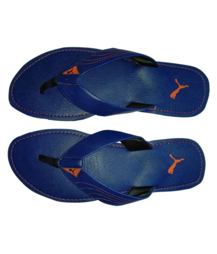 puma blue thong flip flop