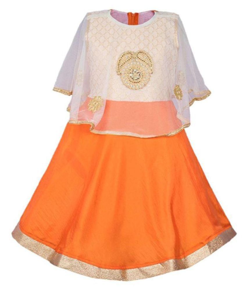 orange color frock