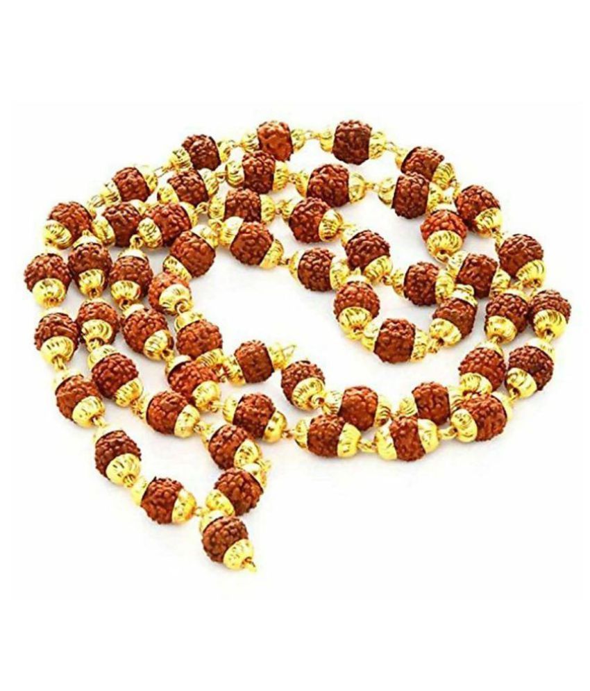 Tiptop Natural Rudraksha Mala With Gold Plated For Men/Boys/Unisex ...