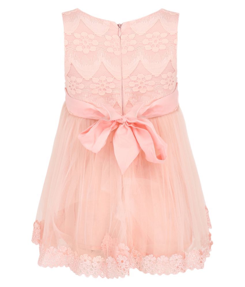 peach colour party frock