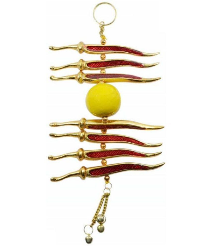     			DD1Feng Shui Red & Yellow Nimbu Mirch Wall Hanging Nimbu Mirchi Door Hanging - Remove Negativity