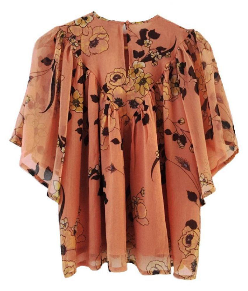 peach chiffon blouse