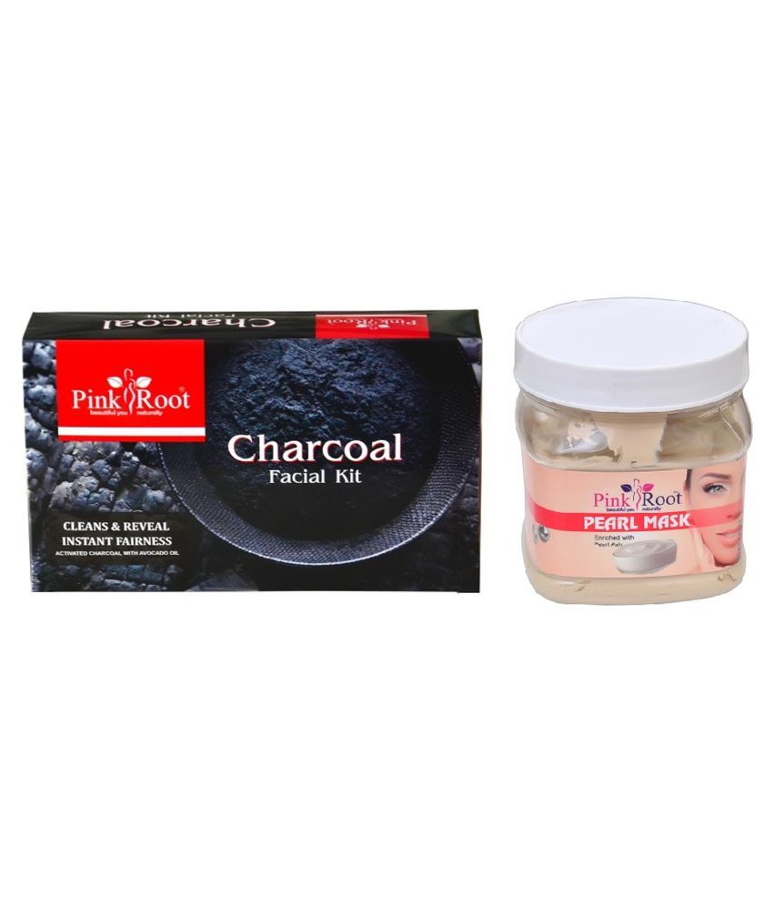Pink Root Charcoal Facial Kit 83gm, Peral Mask Day Cream 500 ml Pack of