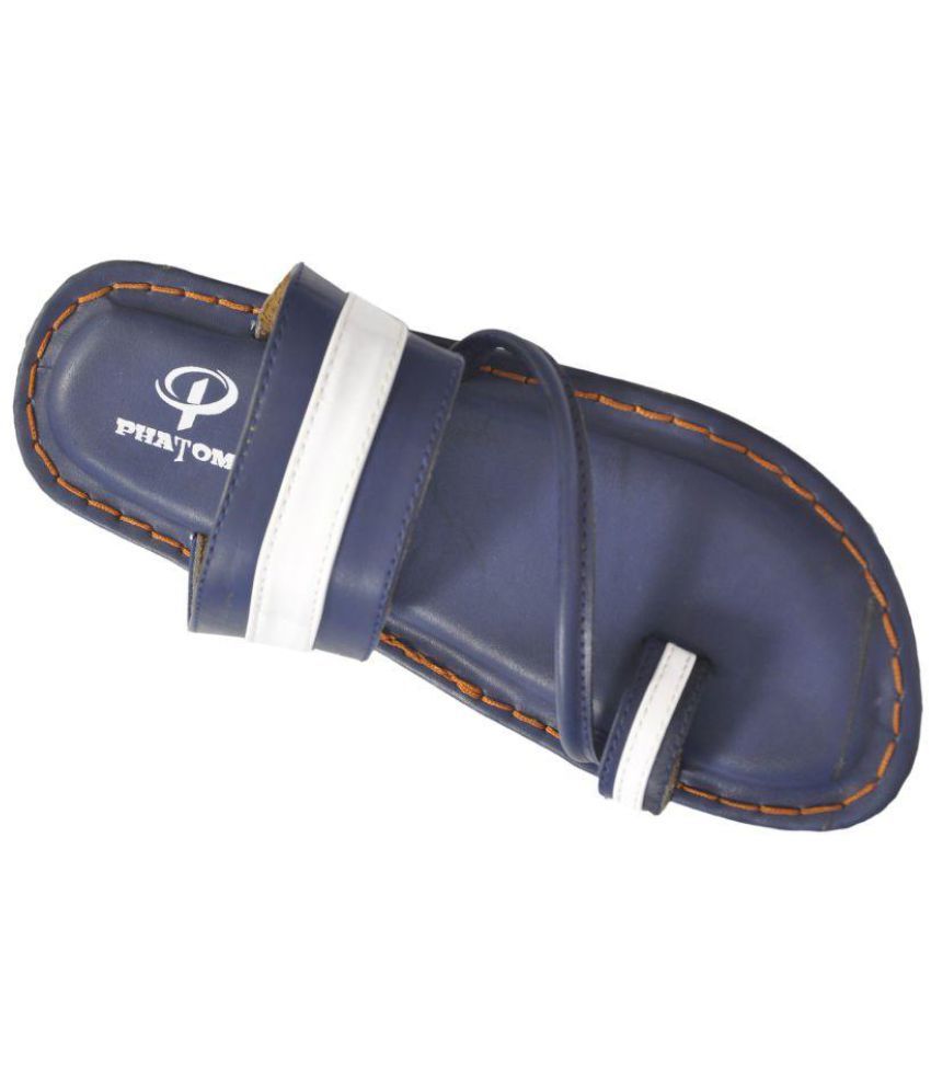 blue kolhapuri chappal