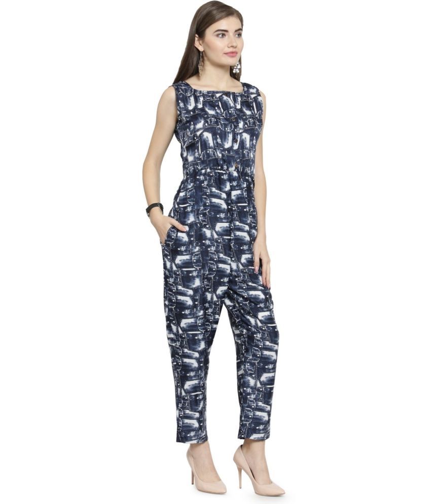 Enchanted Drapes Navy Crepe Jumpsuit Buy Enchanted Drapes Navy Crepe
