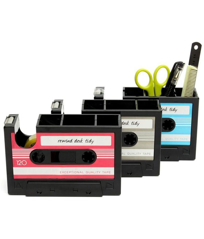 Retro Cassette Adhesive Tape Holder Pen Holder Vase Pencil Pot