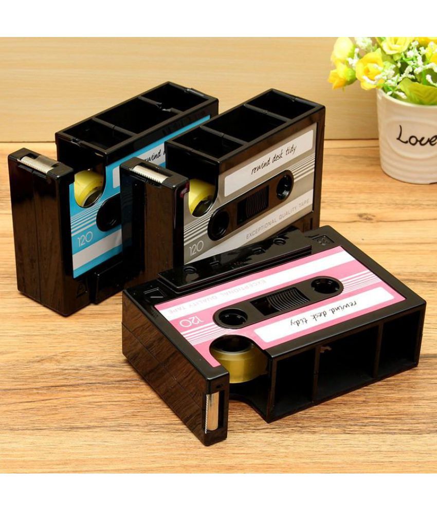 Retro Cassette Adhesive Tape Holder Pen Holder Vase Pencil Pot