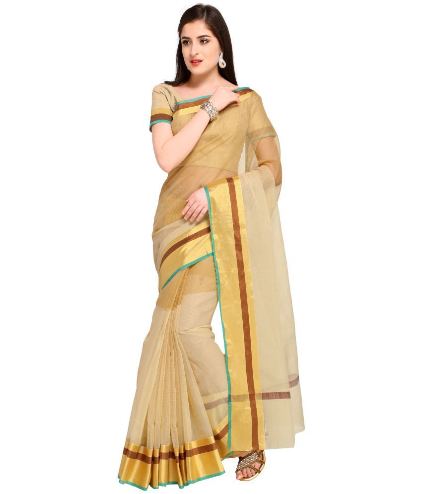     			Rajnandini Beige Cotton Saree