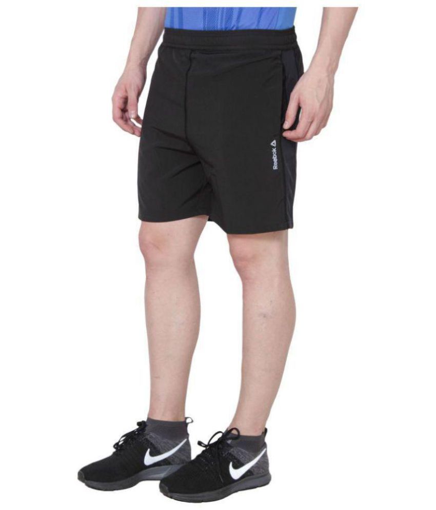 Reebok Black Polyester Fitness Shorts - Buy Reebok Black Polyester ...