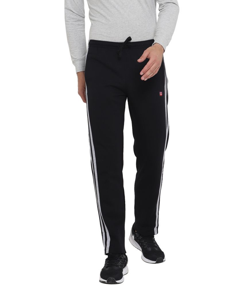 black fleece track pants