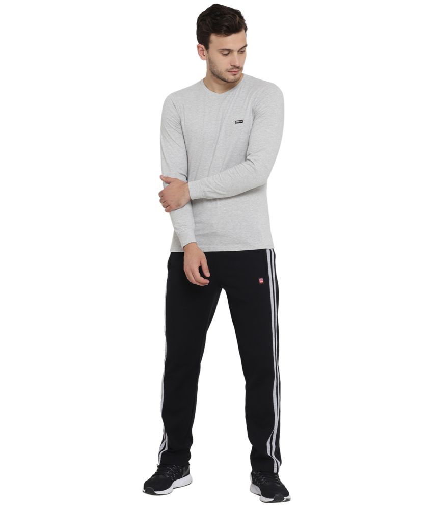 black fleece track pants