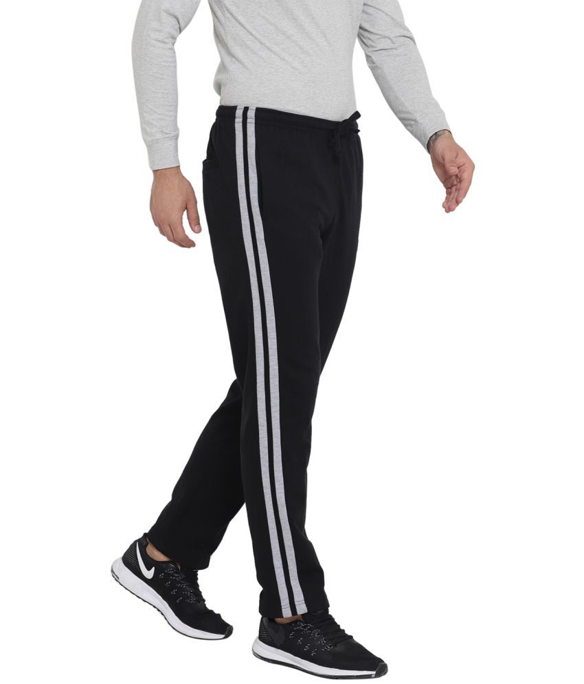 black fleece track pants