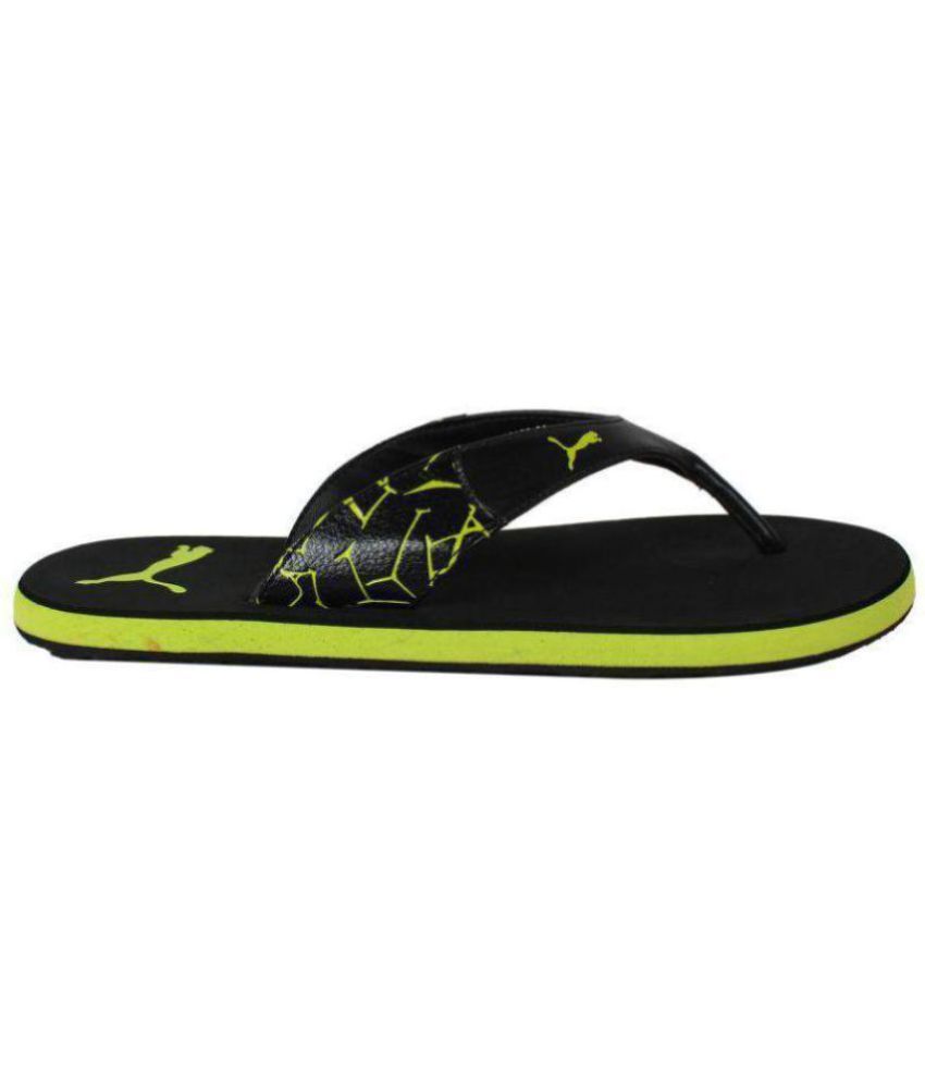 puma black thong flip flop