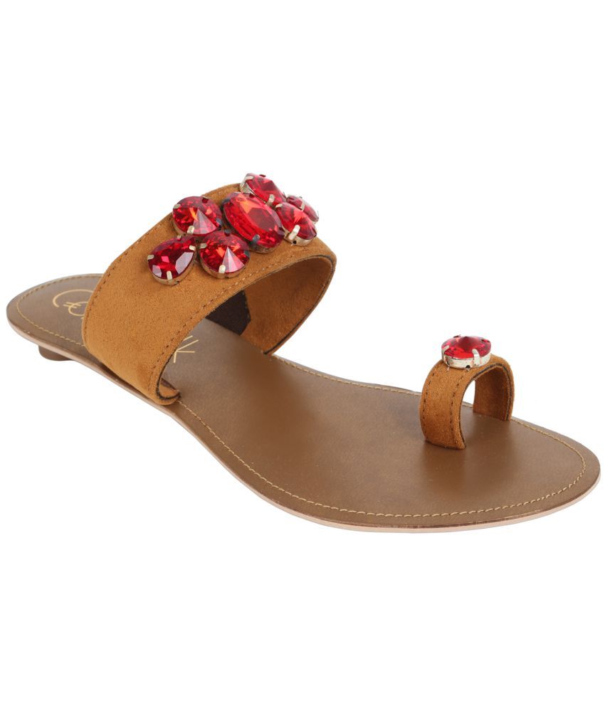tan flats pointed toe