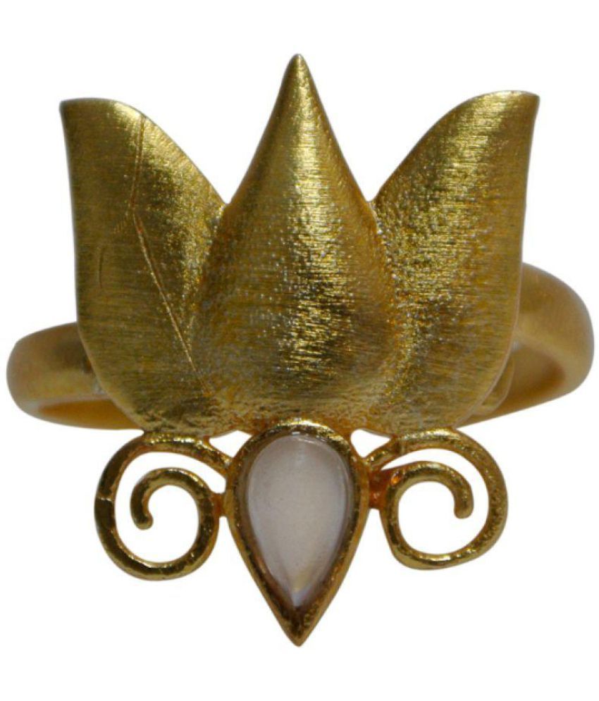 penavo-golden-three-petal-lotus-fashion-ring-for-women-girls-buy