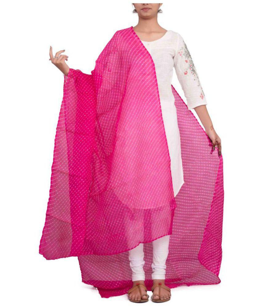 Penavo Pink Cotton Silk Dupatta Price in India - Buy Penavo Pink Cotton ...