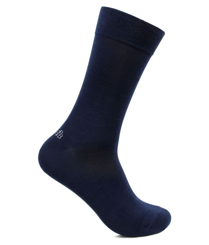     			Bonjour - Cotton Men's Solid Blue Full Length Socks ( Pack of 1 )