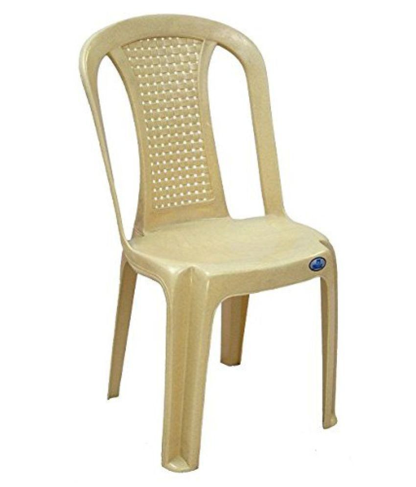 Nilkamal Plastic Armless Chair(Beige, 39x47x89cm) - Set of 4 - Buy