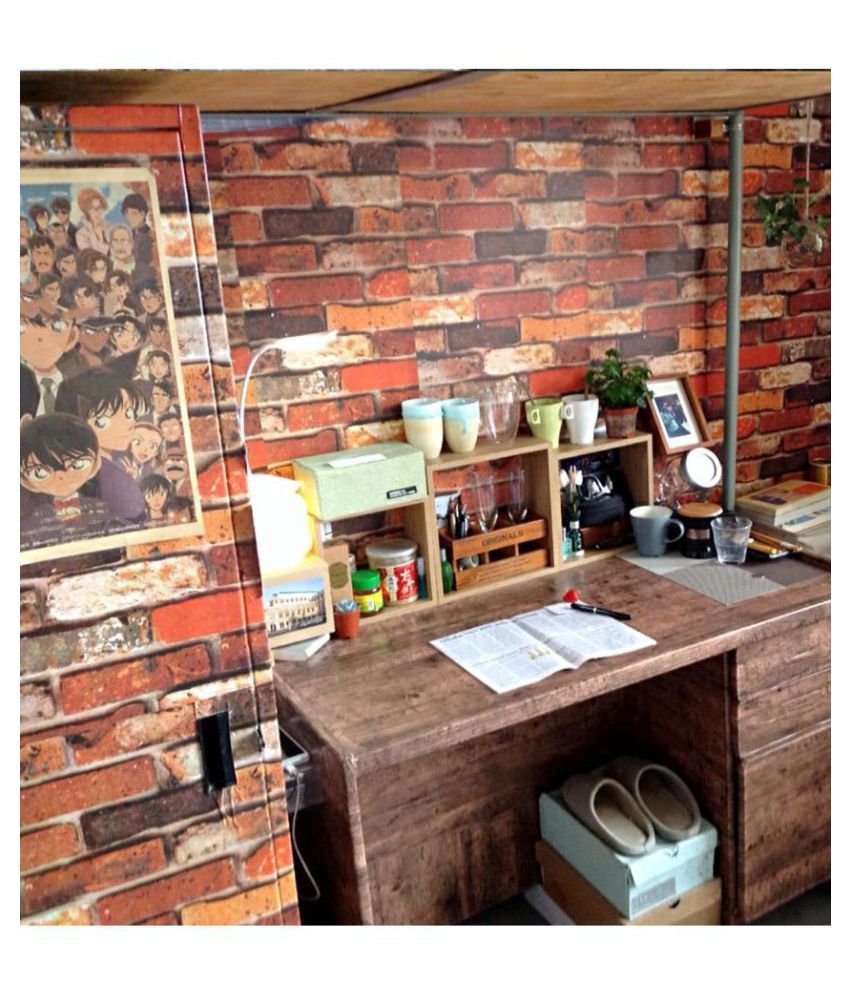 WolTop Wall Stickers Wallpaper 3D Bricks Self Adhesive Abstract Sticker