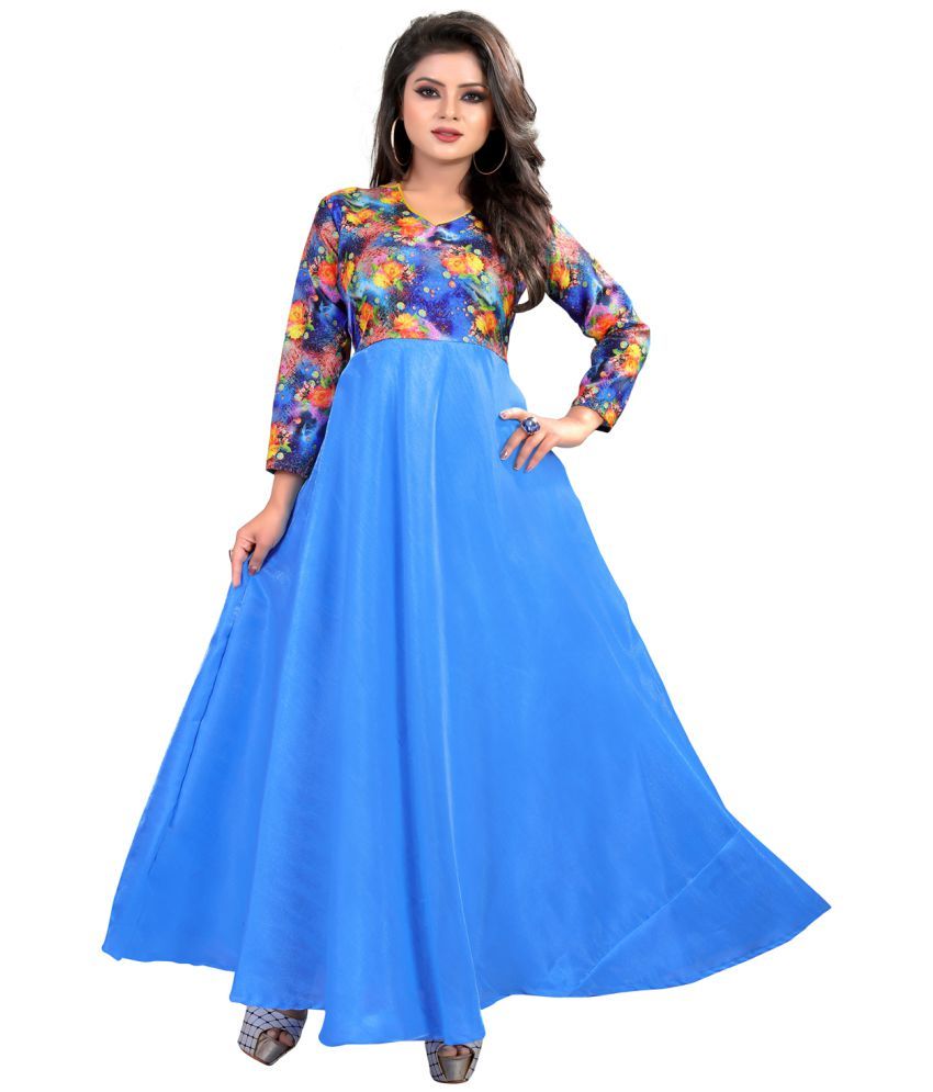 G Fashion Studio Blue Satin Gown Buy G Fashion Studio Blue Satin Gown