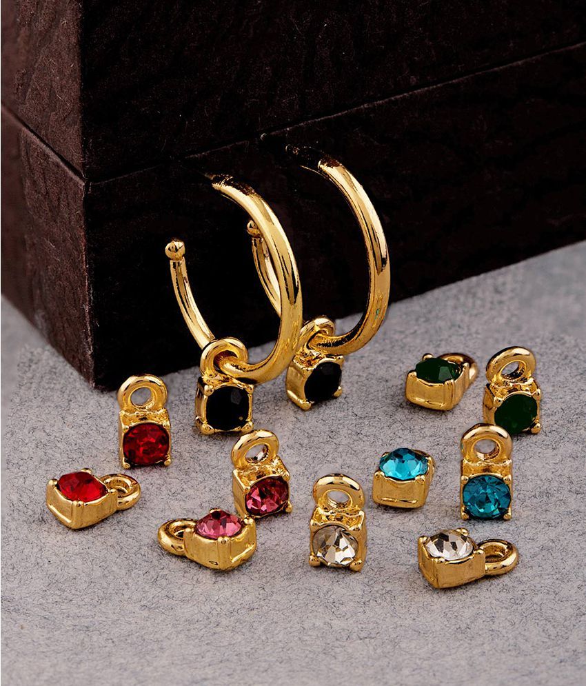 changeable beads gold earrings with changeable drops