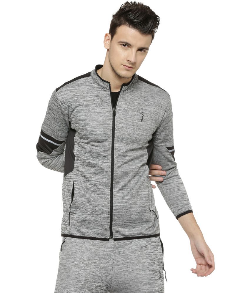     			Campus Sutra Grey Polyester Fleece Jacket Single Pack