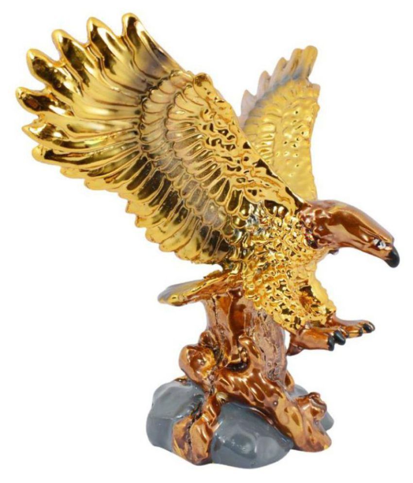     			MTV Crystal Products Vastu Feng Shui Flying Golden Eagle Spreading Wings For Wealth & Success Decorative Showpiece - 13 cm  (Porcelain, Multicolor)