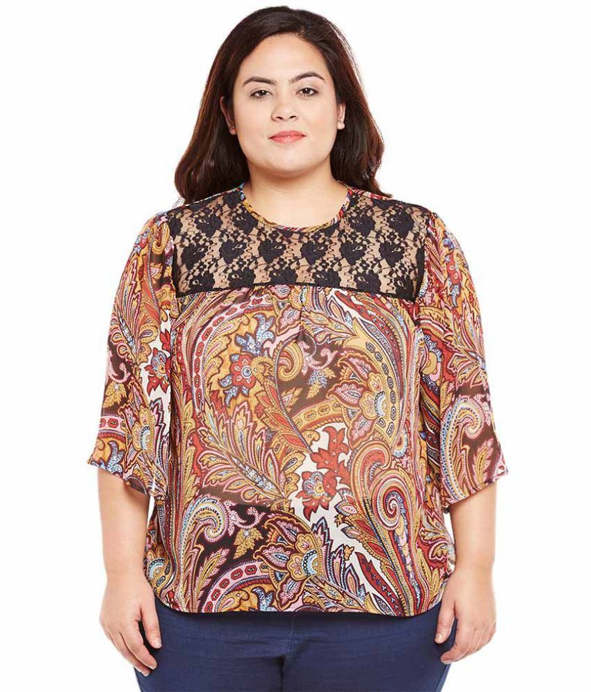 100 polyester plus size tops