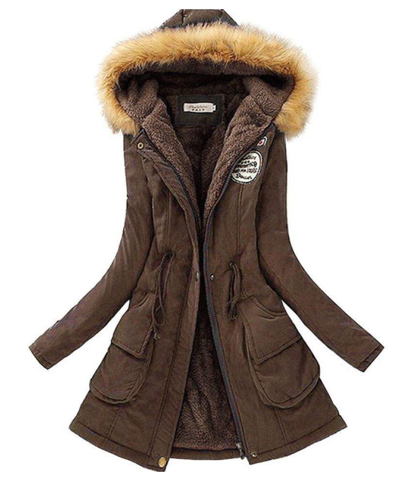 Buy WowObjects 1PC Winter Warm Long Fur Collar Parka Jackets Hoodies ...