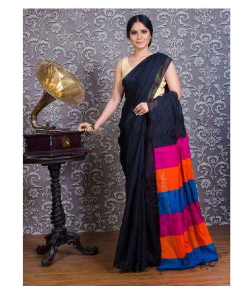 handloom sarees Black Bengal Handloom Saree - Buy handloom 