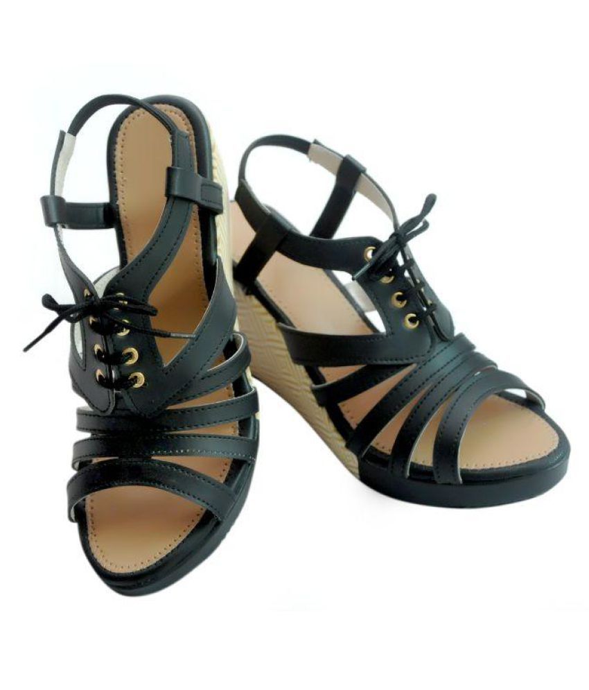short black platform heels