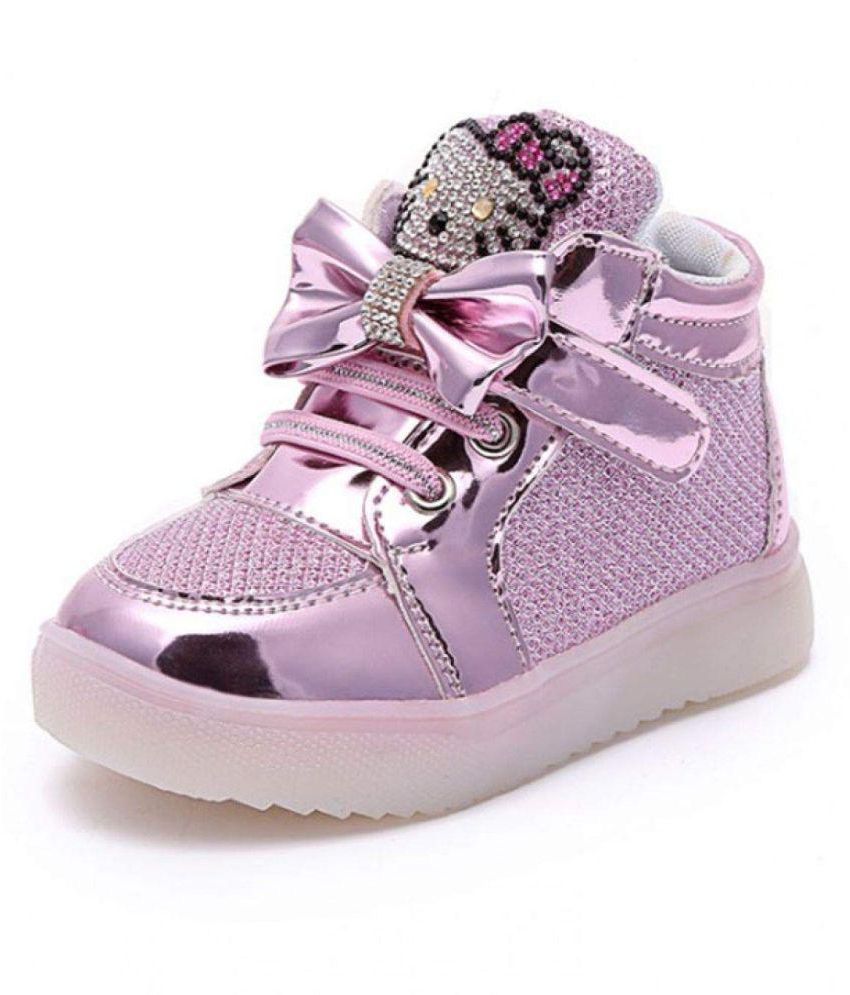 Premsons LED Lighting Shiny Shoes with Bow for Baby Girls (Size 29 ...