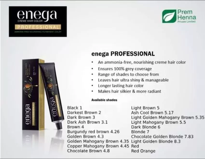 Buy enega Cream Hair Color with Argan Oil  Green Tea Extract Formula  Smooth Hair ColorGolden Red Online at desertcartINDIA