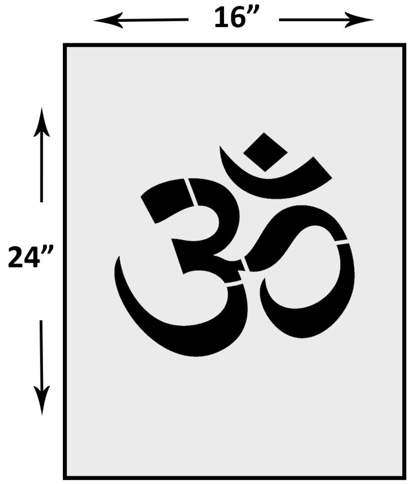 Kayra Decor "Om Om" reusable Wall Stencil in (16" X 24") inches Plastic ...