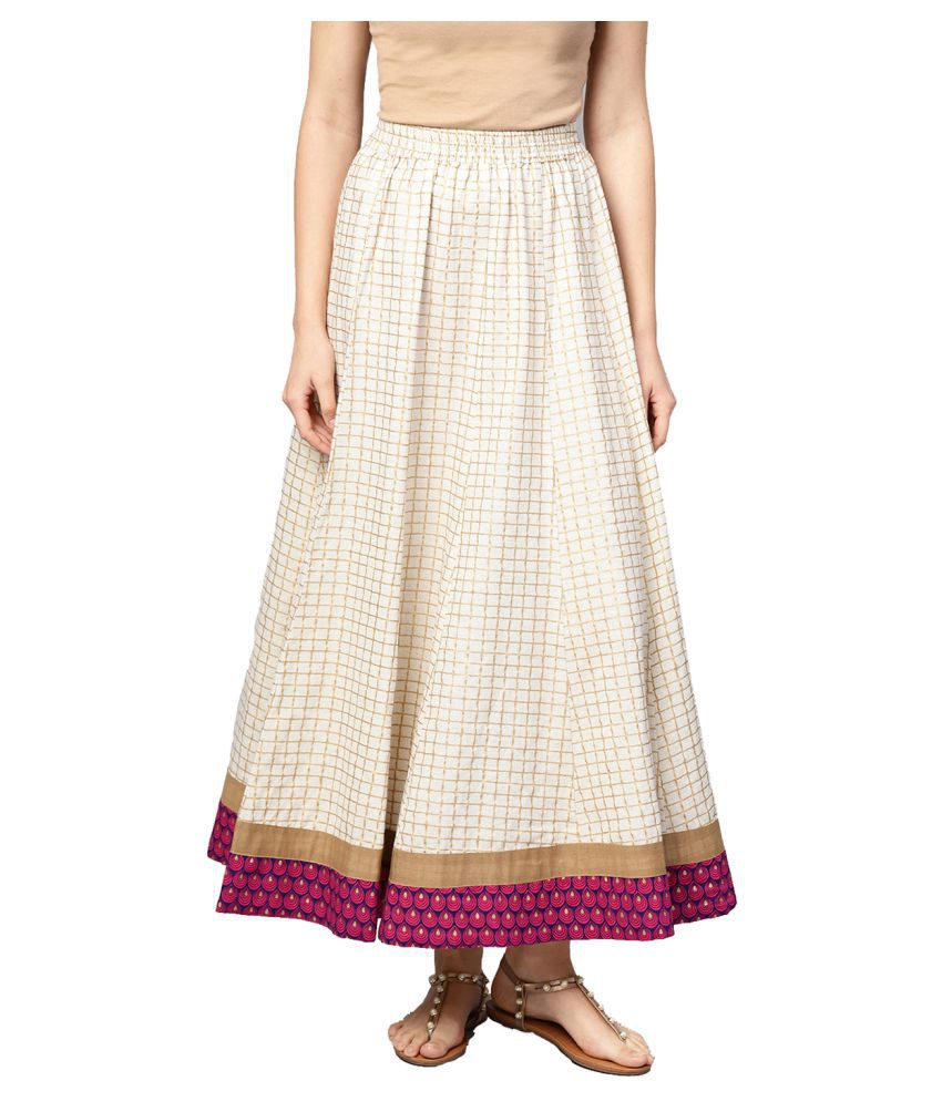 Buy Jaipur Kurti Cotton Straight Skirt - Beige Online at Best Prices in ...