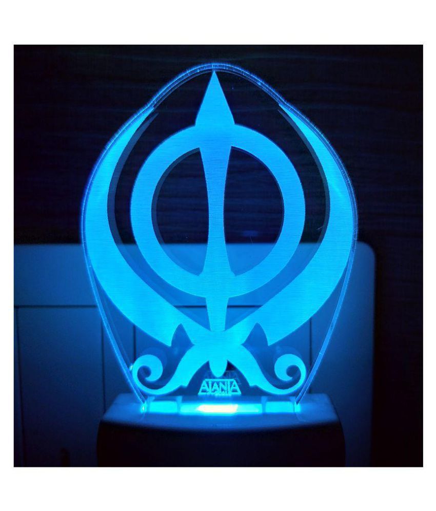     			Ajanta Sikh Logo  code; 2076 3D Night Lamp Multi - Pack of 1
