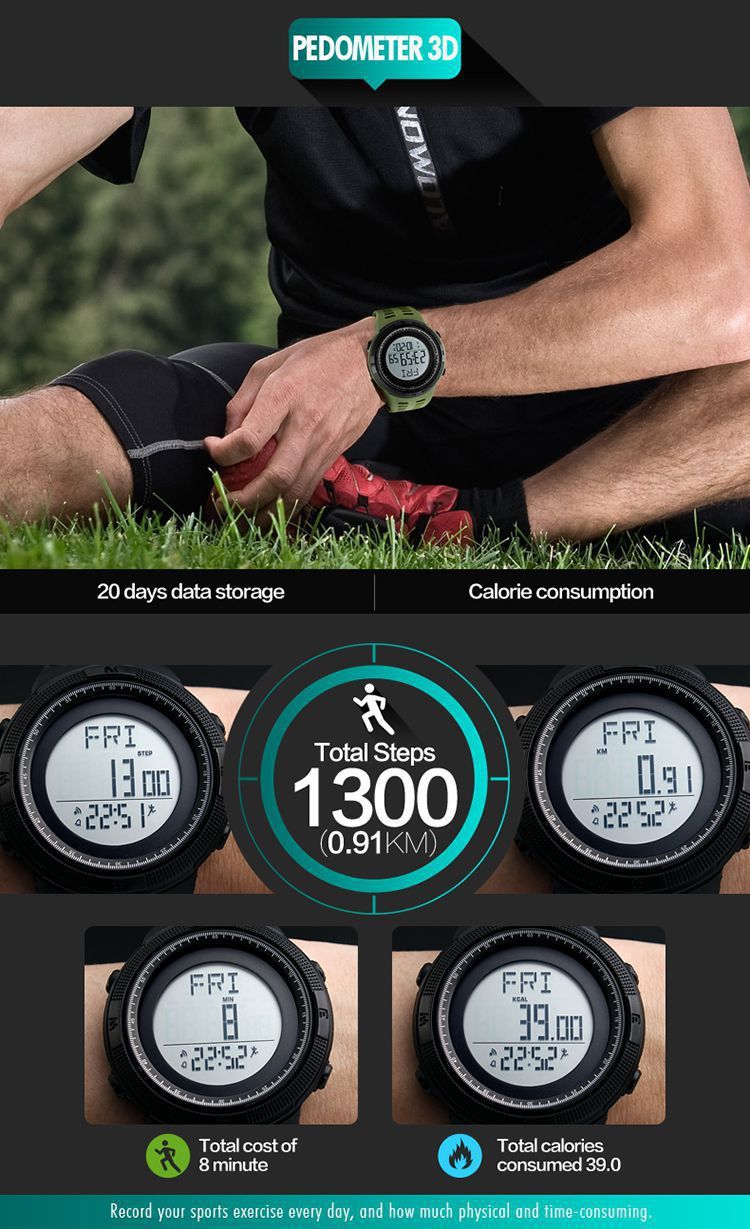 Skmei Sport Black Pedometer Resin Digital Men's Watch Buy Skmei Sport