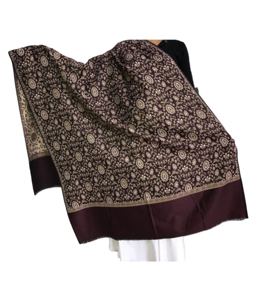 Kkrish Maroon Floral Pashmina Shawls Buy Online at Low Price in India Snapdeal