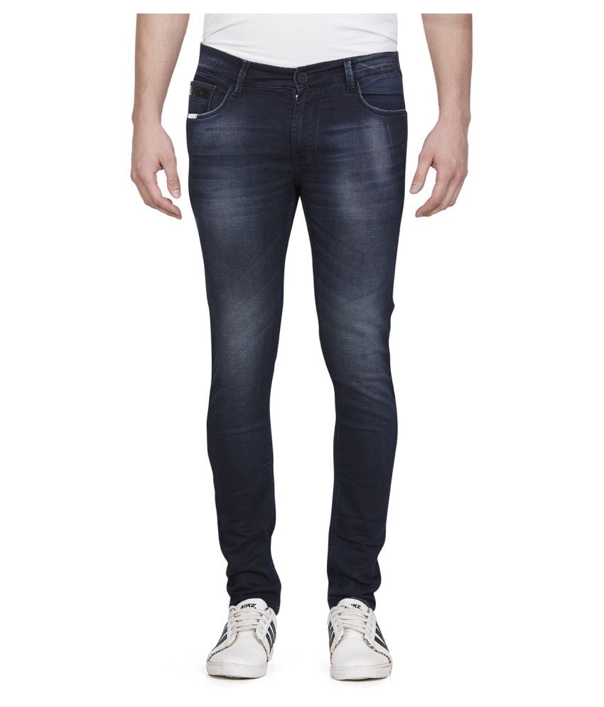 mens blue super skinny jeans