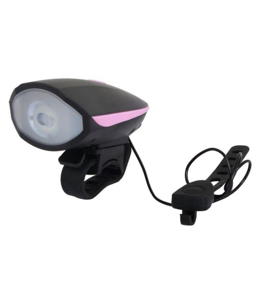     			Dark Horse Bicycle CE Standard USB Rechargeable (2-in-1) 3 Mode LED Front Light 250 Lumens and 140 Db Loud Horn Bell (Pink)