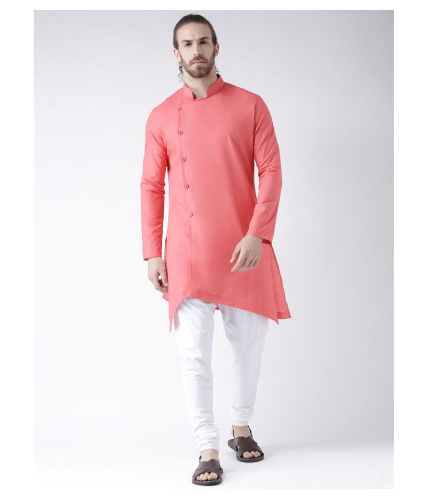     			Deyann Pink Cotton Kurta Pyjama Set