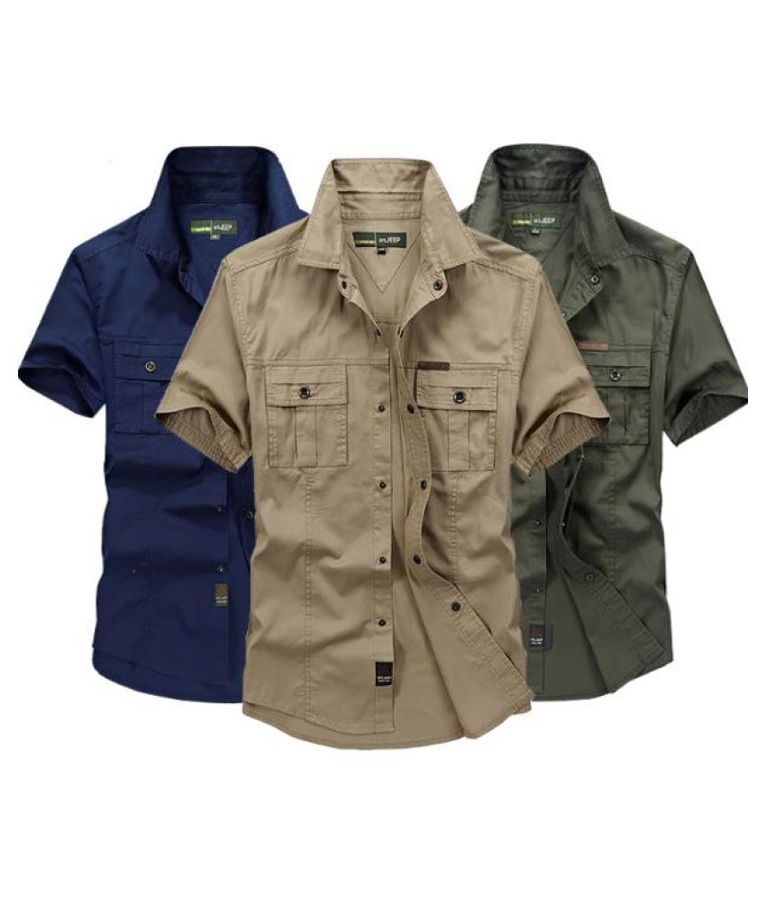 mens short sleeve cargo shirt