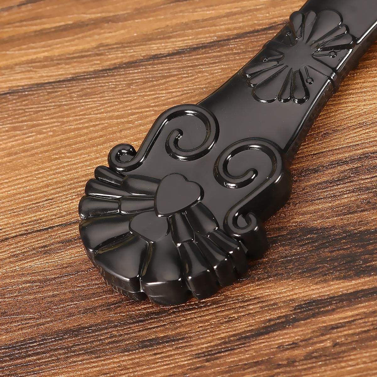 1 Piece Big Black White Plastic Vintage Hand Mirror Floral Rose Oval