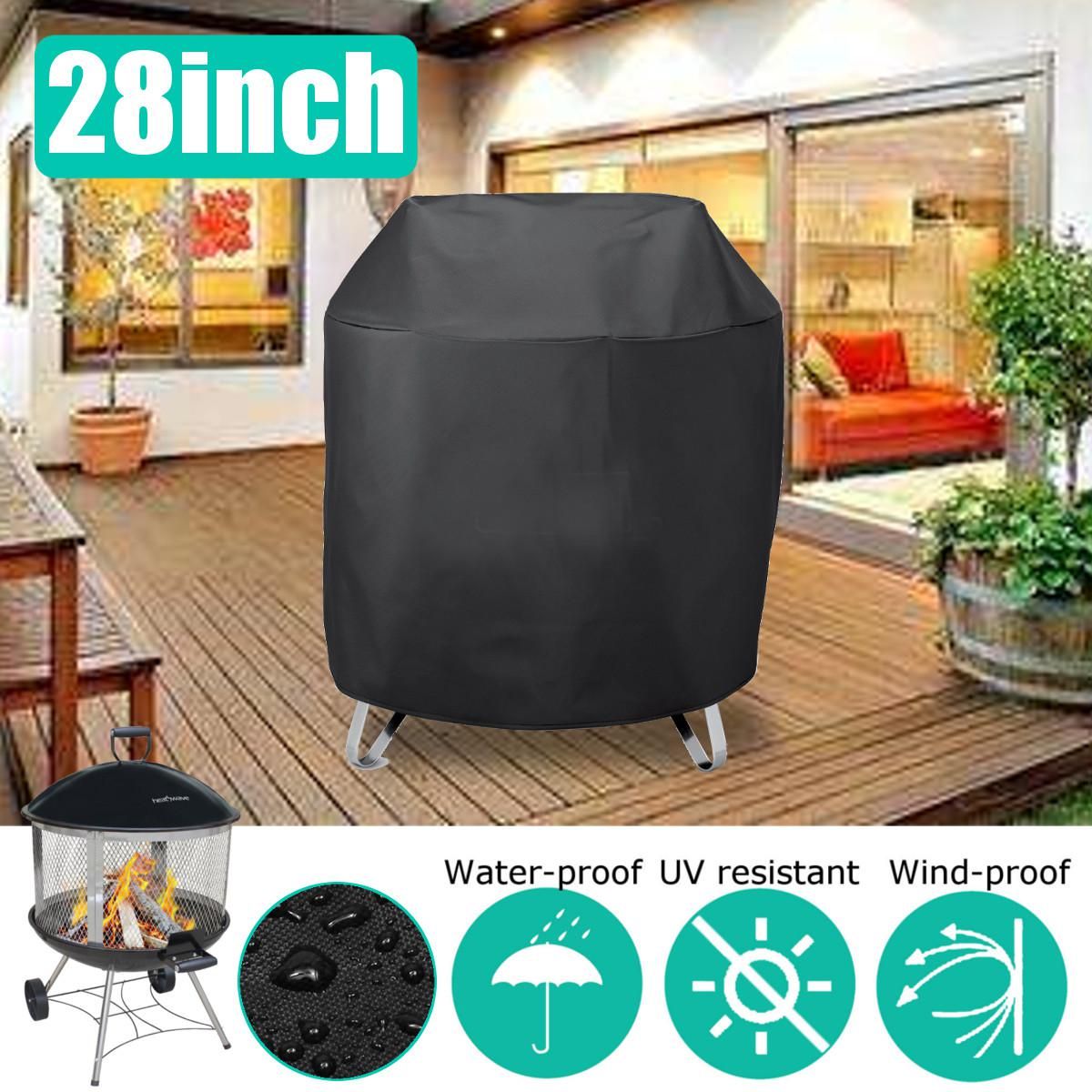 Buy 28 Fire Pit Cover Portable Round Outdoor Waterproof