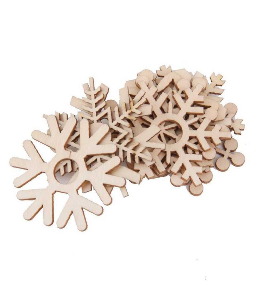 Christmas Wooden Snowflake Hanging Ornament Tree Decorations Craft ...