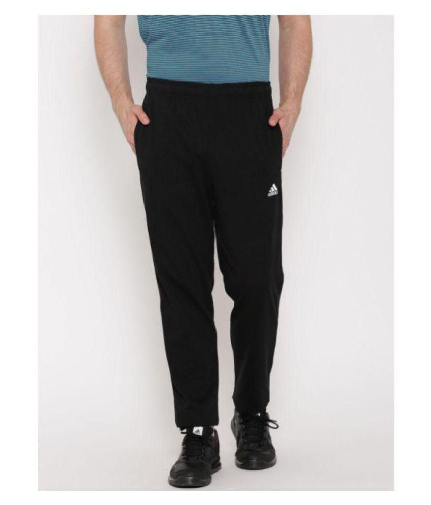 adidas black polyester lycra track pant