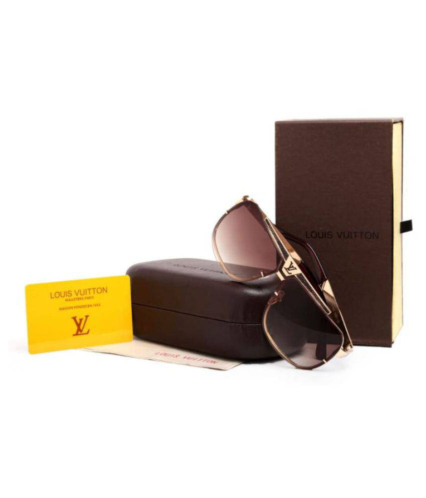LOUIS VUITTON SUNGLASSES Brown Square Sunglasses ( O768 ) - Buy LOUIS VUITTON SUNGLASSES Brown ...